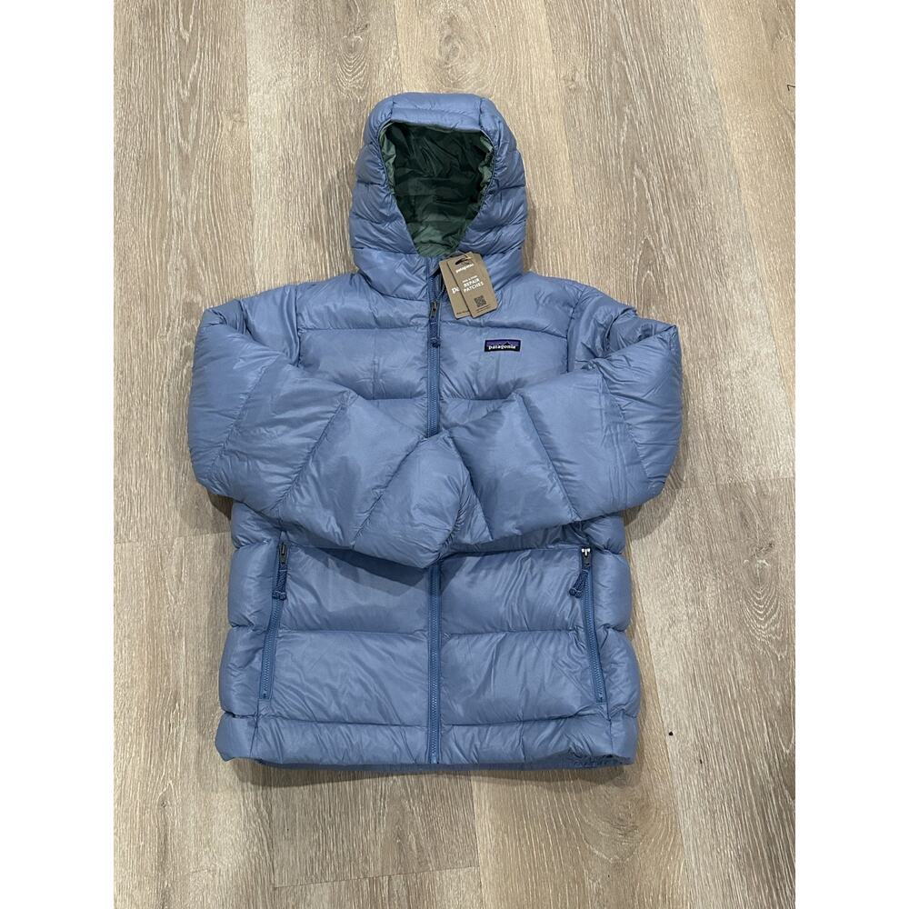 Patagonia Hi-Loft Down Sweater Hoody - Kids' XL 14, Barnacle Blue, NWT